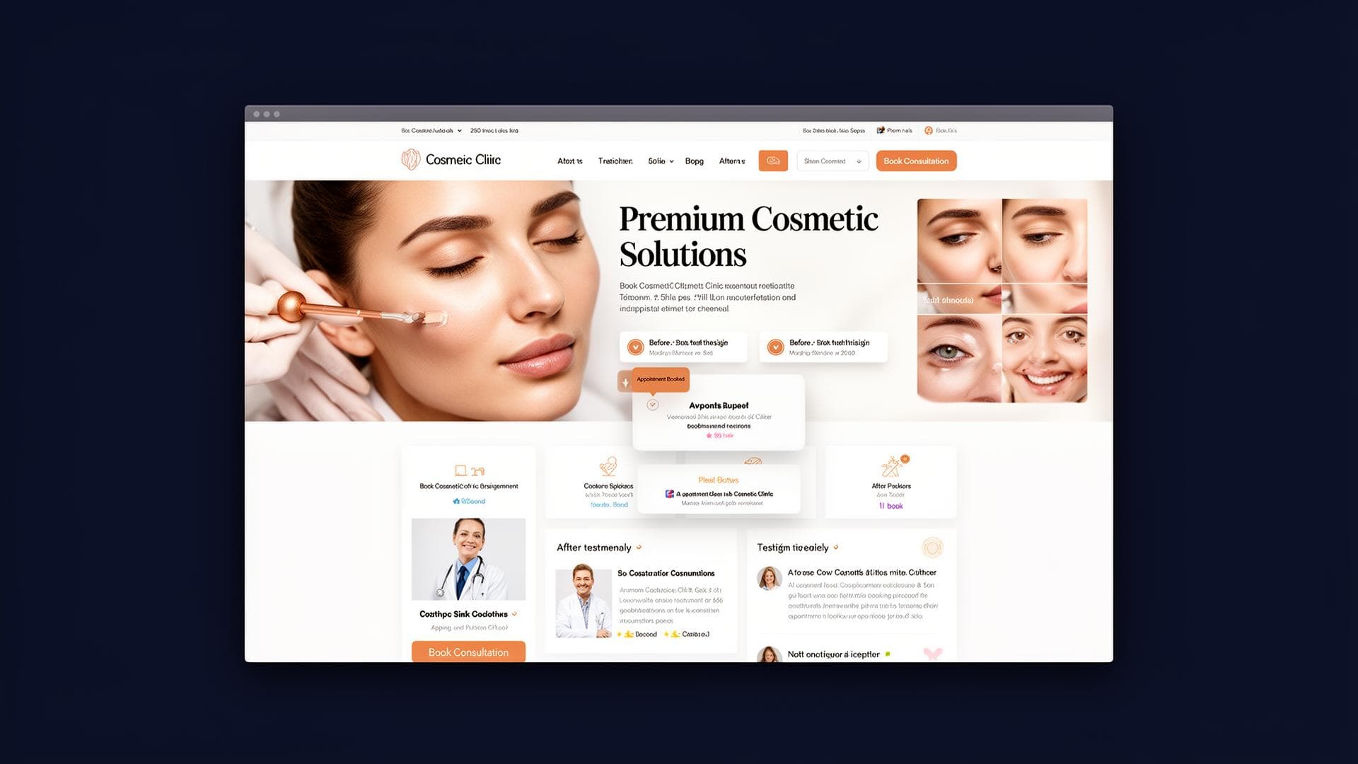 Cosmetic Clinic website mockup