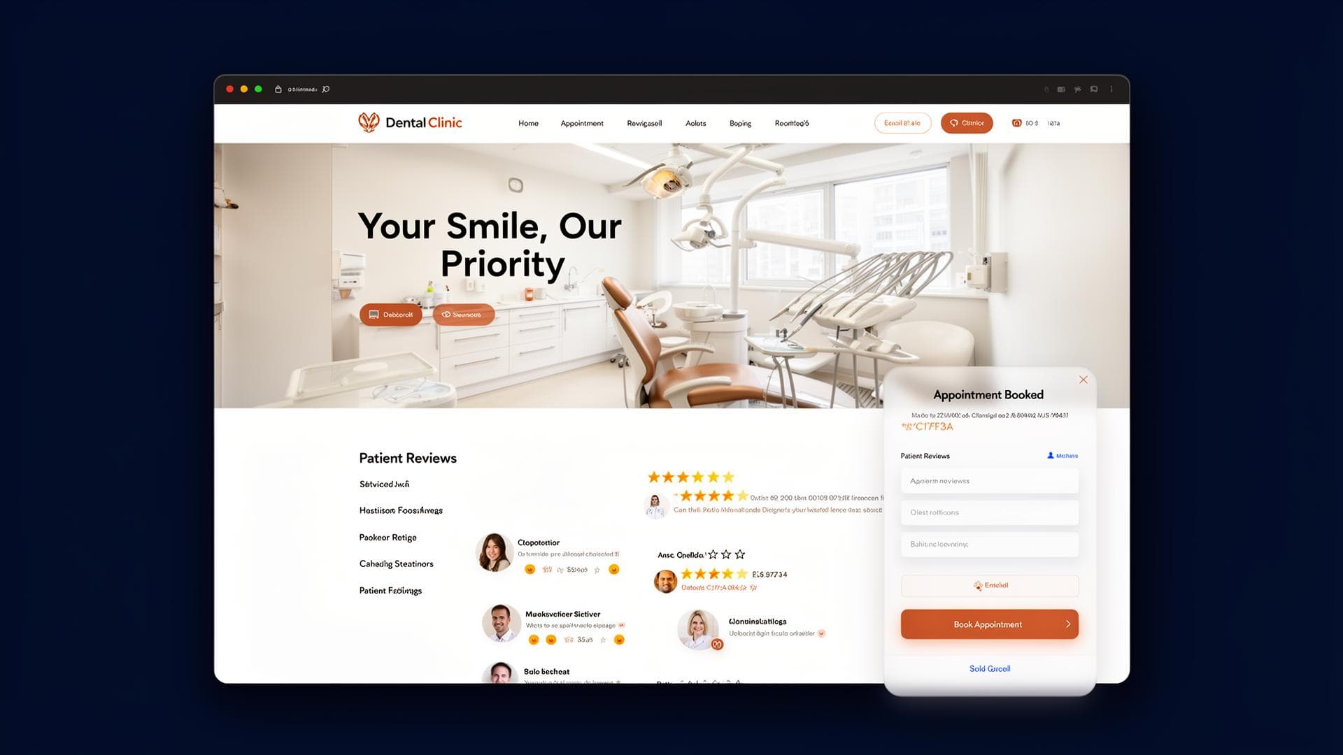 Dental Clinic website mockup