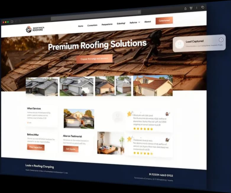 Sample local business website mockup