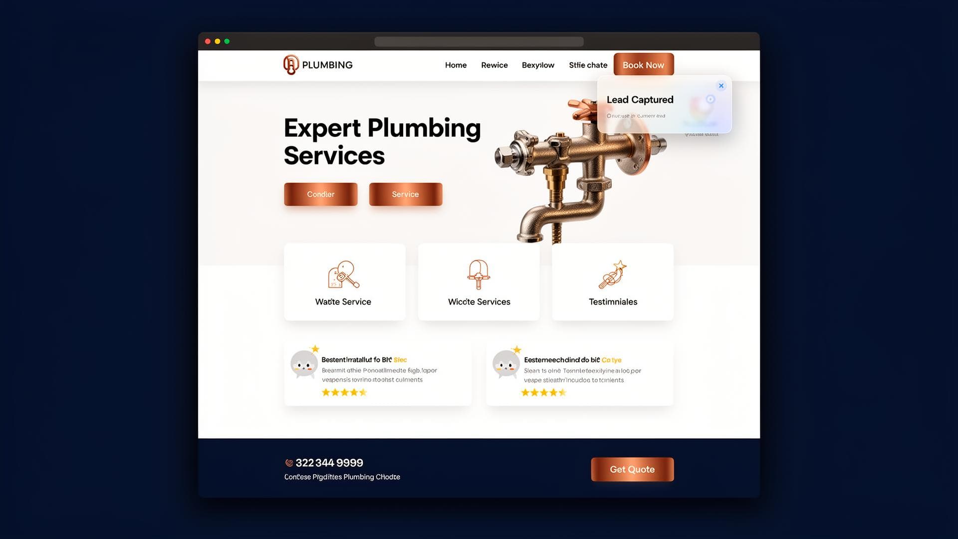 Plumbing website mockup