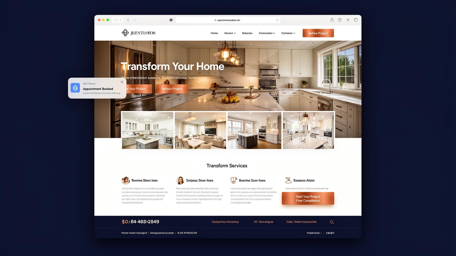 Remodeling website mockup